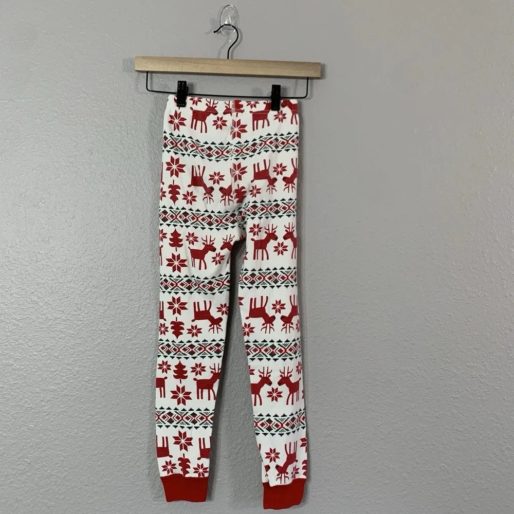 Hanna Andersson Size 8 130cm Organic Cotton Fair‎ Isle Christmas Reindeer Pants